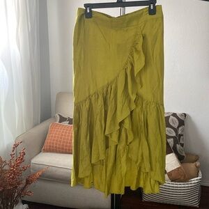 NWOT Tiered Ruffle A-Line Steampunk Midi Skirt Size Large ( E - 19 )